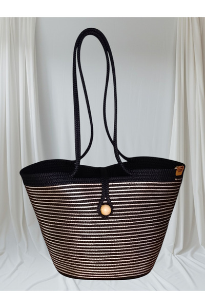 Metasupla مظهر ويكر جوت، حقيبة يد للشاطئ، حقيبة يومية 28 × 26 سم