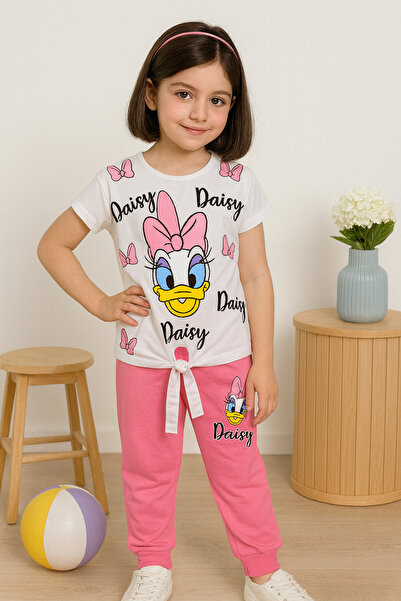 KAMİKAM Момичешки костюм с панталон, пениран памук, с връзки