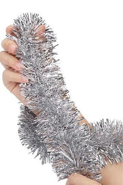 BeySüS 2 M Ornament de Crăciun din brad de argint cu sclipici