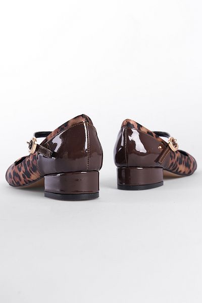 Capone Outfitters Pantofi de damă leopard cu bretele cu toc scurt
