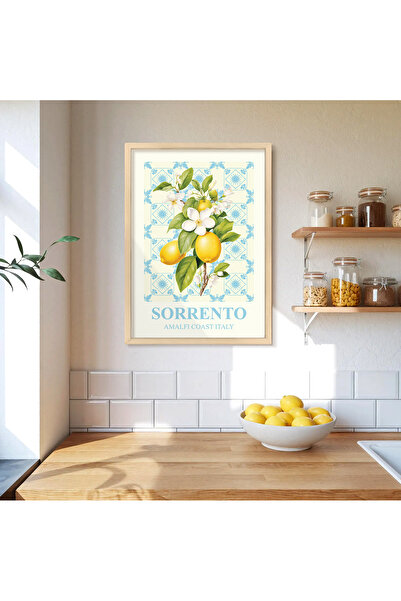 Vetro Design Sorrento Limonları Çerçeveli Poster
