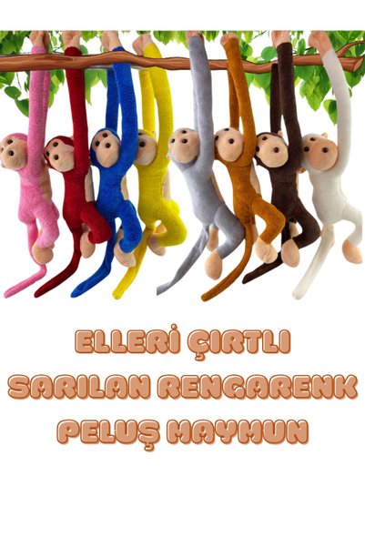 esdishopping Game and Sleeping Companion Plush Monkey Toy Hugging Hands Monkey