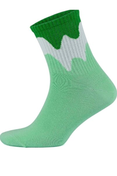 KANERUZ Colorful 4-Piece Sports Wavy Double Sole College Type Socks