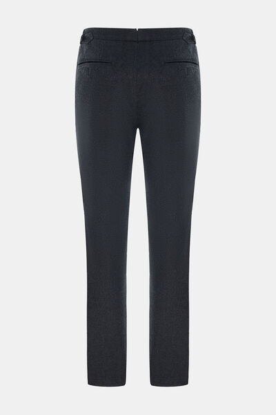 W Collection Dark Blue Pipe Leg Patterned Pants