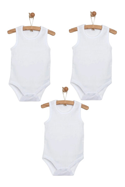 mixibaby Mixi Baby %100 Pamuklu Çıtçıtlı Bebek Atlet Body 3'lü Set Unisex