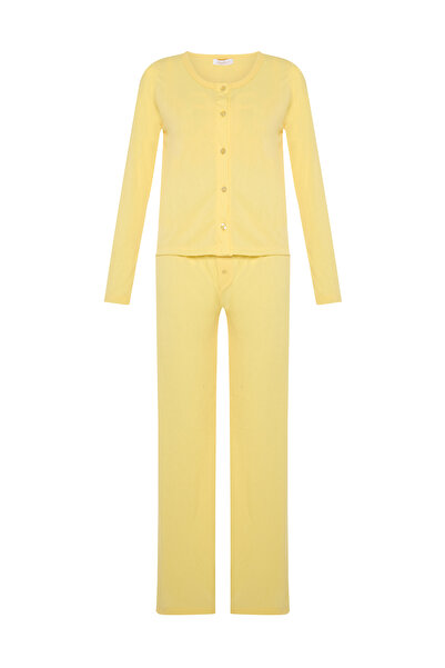 AQUELLA Betsy Sarı 3 lü Set Pijama Takımı