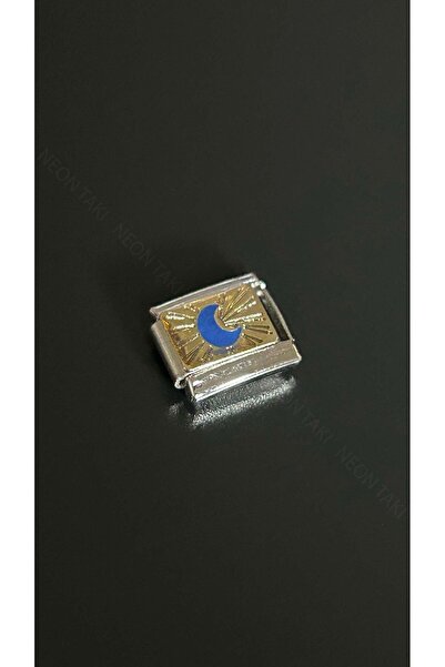 Neon Takı by Atalay سحر، لسوار إيطالي، غير قابل للتشوه، قمر أزرق على خلفية صف...