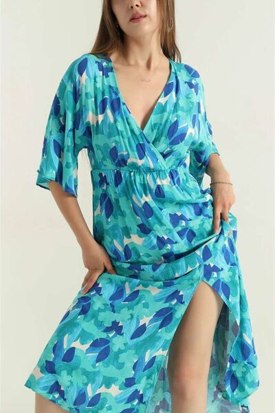 Gülmude Dámské šaty z tkané viskózy s dvojitým límečkem (120 cm)