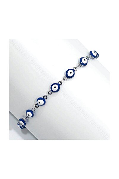 Neon Takı by Atalay Halhal, Kararmayan Paslanmaz Çelik, Nazar Detaylı, Yuvarlak form, Gümüş Renk, Model16