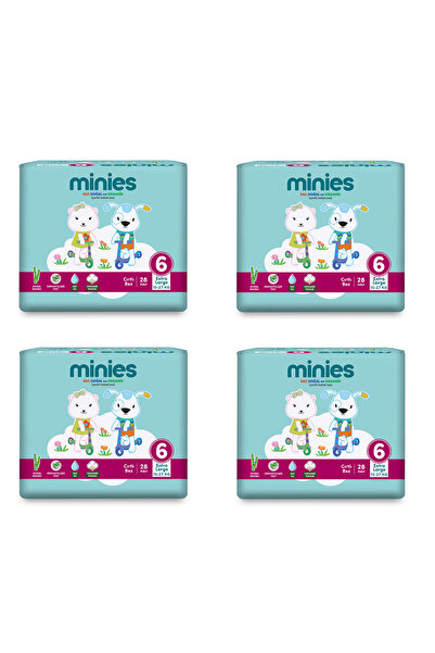 Minies Bebek Bezi 6 Beden Extra Large 28x4=112 Adet