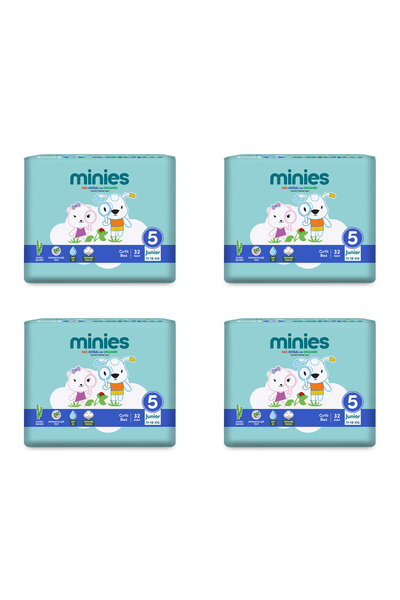 Minies Size 5 Baby Diapers 11-25 Kg 32x4 128 Pieces Pack of 4