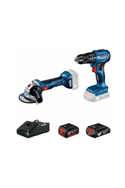 Bosch Professional GWS 180-LI + GSB 185-LI 18V Akülü Vidalama 2+4 Ah Çift Akü Set - 06019H9026