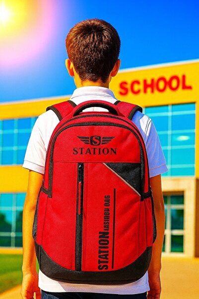 NEWFULL Раница и ученическа чанта Station Fashion с подплата - отделение за л...