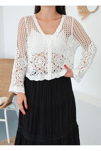 BLUE DAY'S Women's Bohemian Authentic Crochet Cardigan