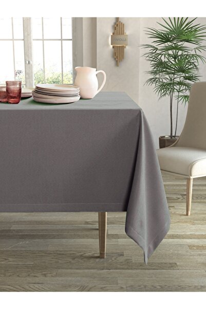 FAVOLLİ مفرش طاولة مخملي باللون الرمادي الفضي
