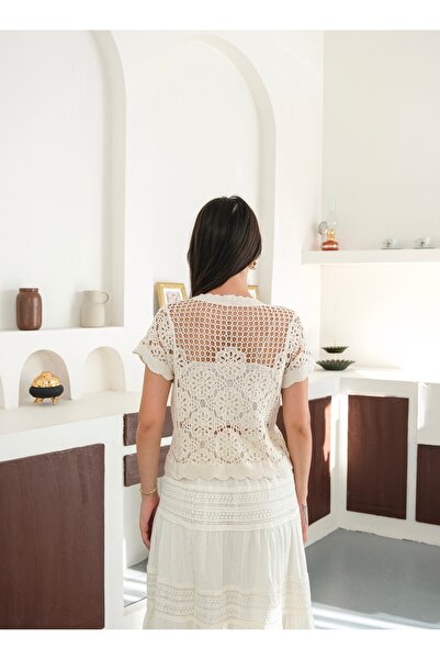 BLUE DAY'S Women's Retro Cardigan Corse Fabric