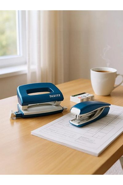 Leitz مجموعة مثقاب وثقب NeXXt WOW Mini باللون الأزرق