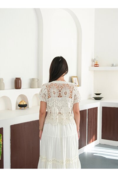 BLUE DAY'S Women's Crochet Cardigan Bohemian Style