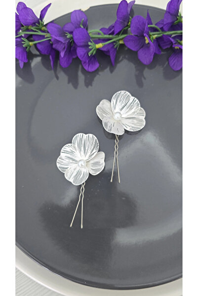 YÜSRAKSESUAR Gelin tokası tekli toka çiçekli İncili toka Gelin tacı Beyaz toka