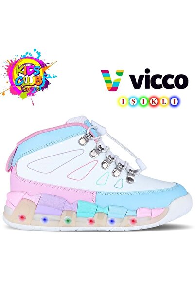 Vicco Ellen Phylon Kauçuk Taban Ortopedik Işıklı Çocuk Bot BEYAZ