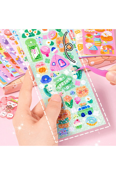 Choice 100 قطعة ملصقات لطيفة كاواي كرتونية ليزر ملصق للأطفال لوحة ملصقات DIY كاميرا شعبية