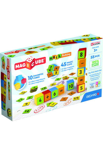 GEOMAG مجموعة ماجيكوب من 55 قطعة من مشابك البناء المعاد تدويرها