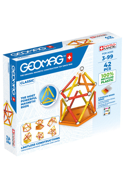 GEOMAG Classic Recycled Magnetic Construction STEM Toys 42pcs