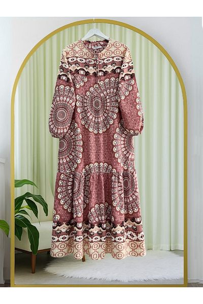 Modamorfo Elastisches Kleid mit gespleißten Schnürärmeln -G.Kurusu