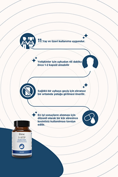 Frime Sleep, Melatonin İçermeyen Uyku Desteği, 5 HTP, Kediotu, Magnezyum Bisglisinat, Lavanta Ekstresi