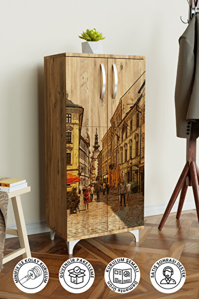 Hediyeler Kapında Nostalji 3 Raflı Çok Amaçlı Dolap Mutfak Salon Banyo Ofis S...