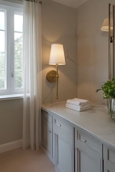 Ömür Avize Lina Antique Single Wall Sconce with Cream Hat