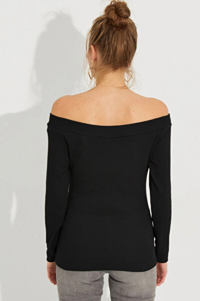 Cool & Sexy Women's Black Camisole Blouse Yİ2495