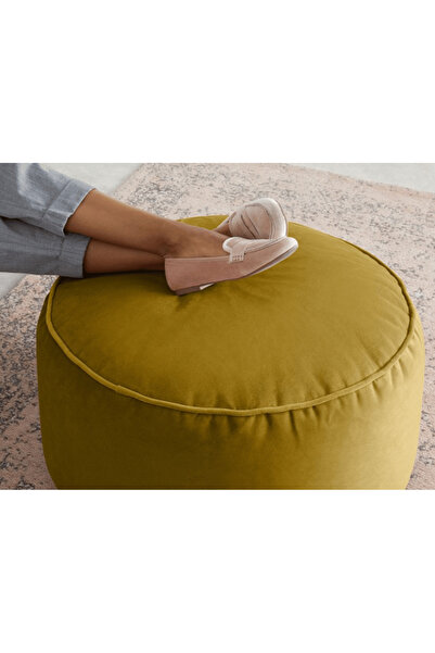 Reyo Rantos Yuvarlak Puf Sarı