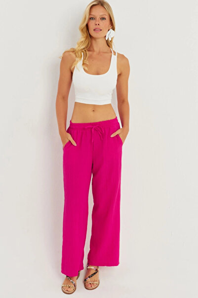 Cool & Sexy Női Fukszia elasztikus deréktekercselő nadrág ZER405