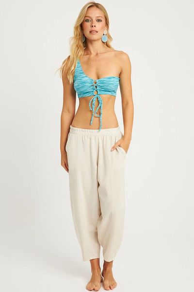 Cool & Sexy Γυναικείο παντελόνι Shalwar σε πέτρινο χρώμα - K1252