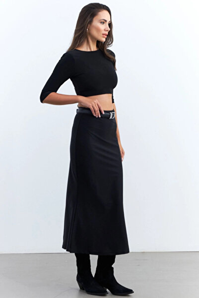 Cool & Sexy Fusta neagră de damă - cu talie elastică, FRY2235