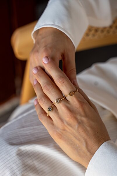 VogueDiamond Zarif Altın A Harfi Yüzük