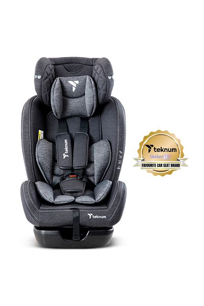 TEKNUM Teknum Evolve 2 Car Seat 0-12yrs with Grey Dad's Diaper Hand Bag - Dark Grey