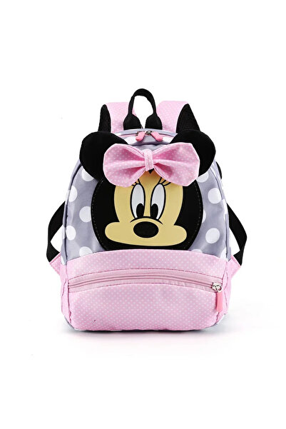 Miniso حقيبة ظهر كرتونية وردية اللون للأولاد والبنات، حقيبة مدرسية جميلة للأط...