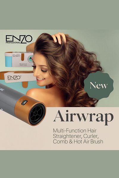 ENZO EN-4133 مجموعة تصفيف الشعر الكهربائية 6 في 1 - مكواة فرد الشعر، مكواة تجعيد الشعر، مجفف الشعر، ومشط
