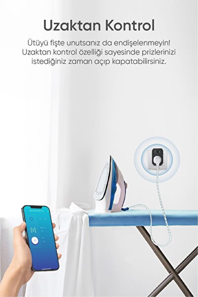 Şımart Teknoloji Smart Wi-Fi Plug Socket USB Type-C Remote Control with Current Protection