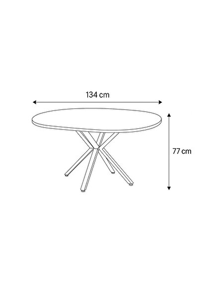 fursimo Arhor Serisi Beyaz Mermer Desen Gold Ayak Açılır Oval Yemek Masası (Q100 → Q134)