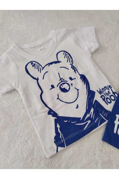 Store Blue Winnie Pooh Boys' Summer Suit Bottom-Top Suit T-Shirt Shorts Beach Sea