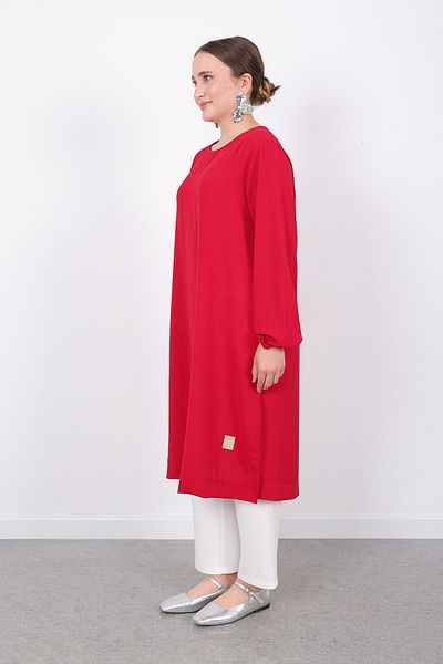 Linvey Women's Daily Comfortable Stylish Kraş Ayrobin Long Sports Tunic with Elastic Sleeves