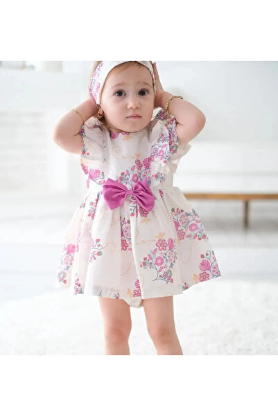 aysskids Kelly Çiçek Desenli Kız Bebek Romper