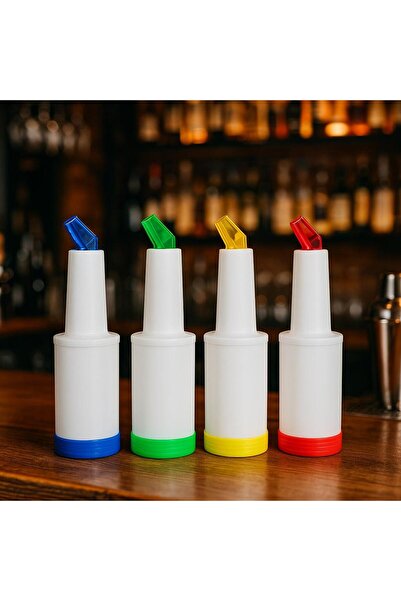 ray plastik 4 Adet Sos, Şurup ve Kokteyl Dökücü 1 lt. 4 Renk