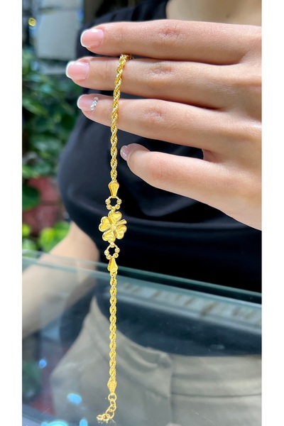 kuyumcu nurettin 6 gr (Gram) Halat Yonca Bileklik Yatırımlık 22 Ayar Altın