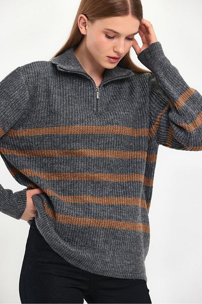 ALEXANDERGARDI ZIPPERED FISHER COLLAR KNITWEAR SWEATER (B23-5802)