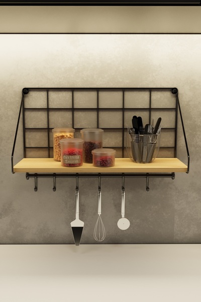 EVA METAL TASARIM Duvar Rafı Metal Duvar Rafı Modern Askı Ve Kanca