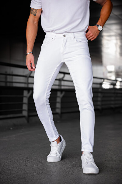 Ser Joven Fehér Slim Fit férfi Jean nadrág